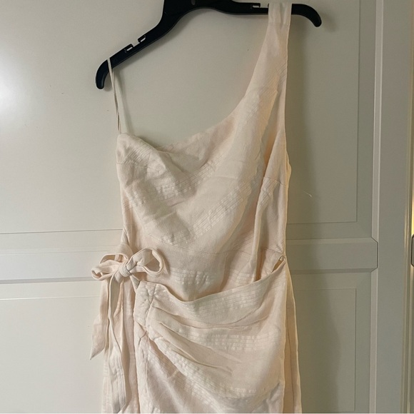 New! Free People Cream At Leisure One Shoulder Midi Dress 27027 - Picture 5 of 13